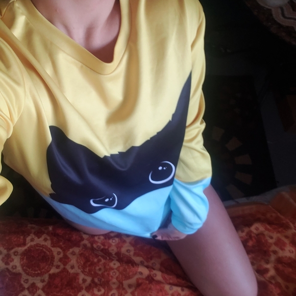 Black cat retro hoodie - Picture 2 of 3